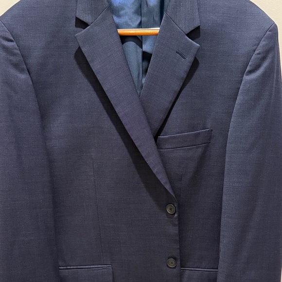 Awearness Kenneth Cole Men’s Navy Wool Slim Fit Blazer Sport Coat Size 48R - Picture 6 of 11